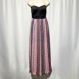 B. Darlin  Fairycore Black Bandage Strapless Pink Flowy Maxi Dress (5/6)